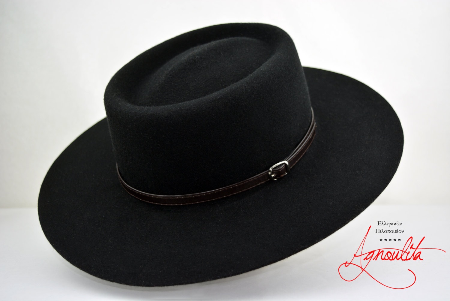 Bolero Hat the GAMBLER Black Wide Brim Hat Men Women Wool Felt Western Hats  