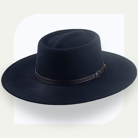 Black Wide-Brim Felt Hat with Flat Crown Colonel Pierce - Goorin Bros. Wide Brim Fedora main image 2