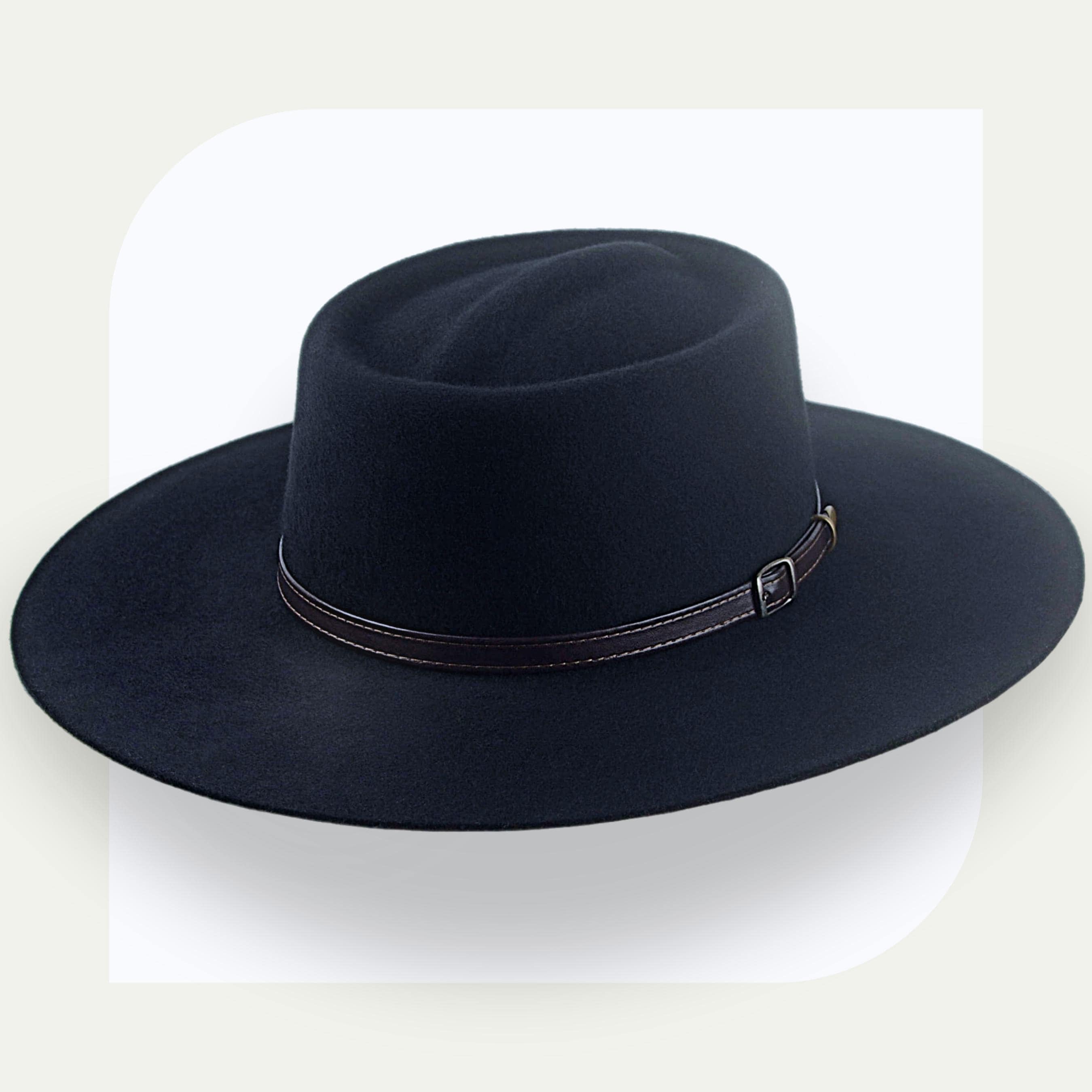 Wide Brim Felt Cowboy Hat with 2 Detachable Bands M/L Wide Brim Western Cowboy Cowgirl Outdoor 2 Tone Faux Felt  main image 4
