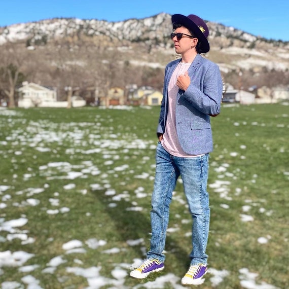 TOBIN Violet Purple Wide Brim Hat Men 