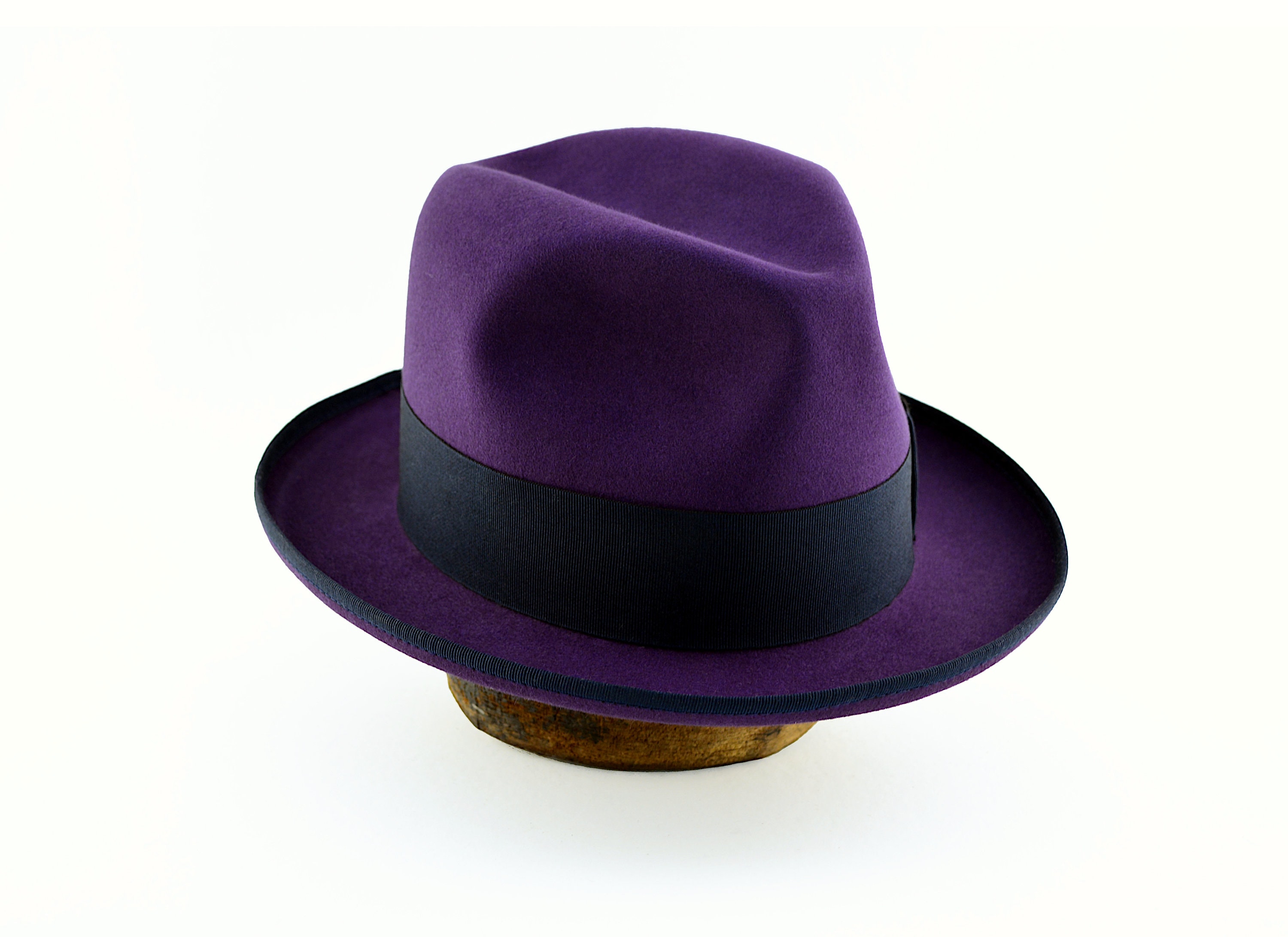 Fedora The GRANDMASTER Plum Beaver Felt Fedora Hat For Men Etsy