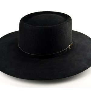 Bolero Hat | The MOJAVE | Black Vaquero Crown Wide Brim Hat Men Women | Fur Felt Western hats