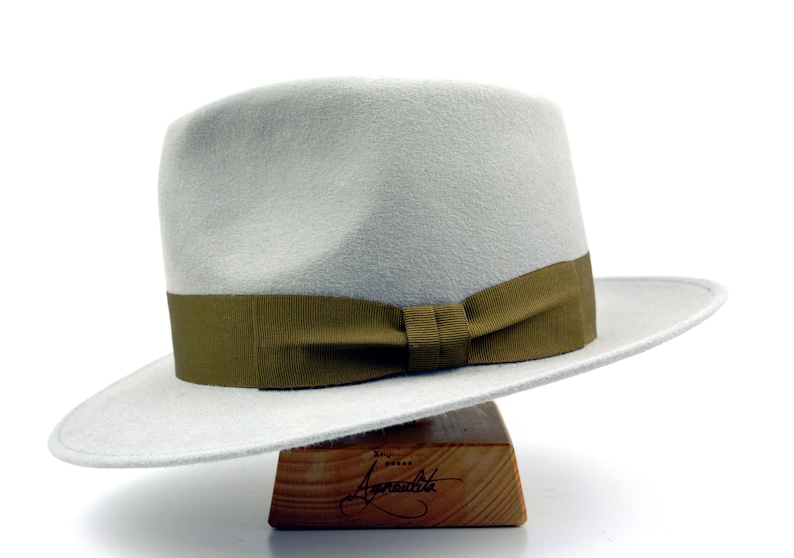 Fedora the 5217 Light Grey Wide Brim Hat Men Fedora Hat Etsy