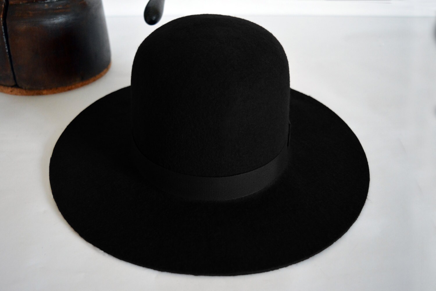 INDIAN Black Wide Brim Hat Men 