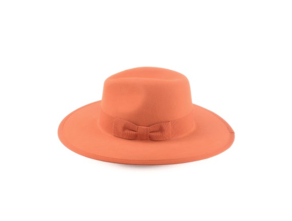 Wide Brim Fedora the TAYLOR Orange Wide Brim Hat Men Women Fur Felt Hat for Women Men Fedora Hat Etsy UK