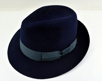 Fedora the JOURNAL Navy Blue Trilby Hat 