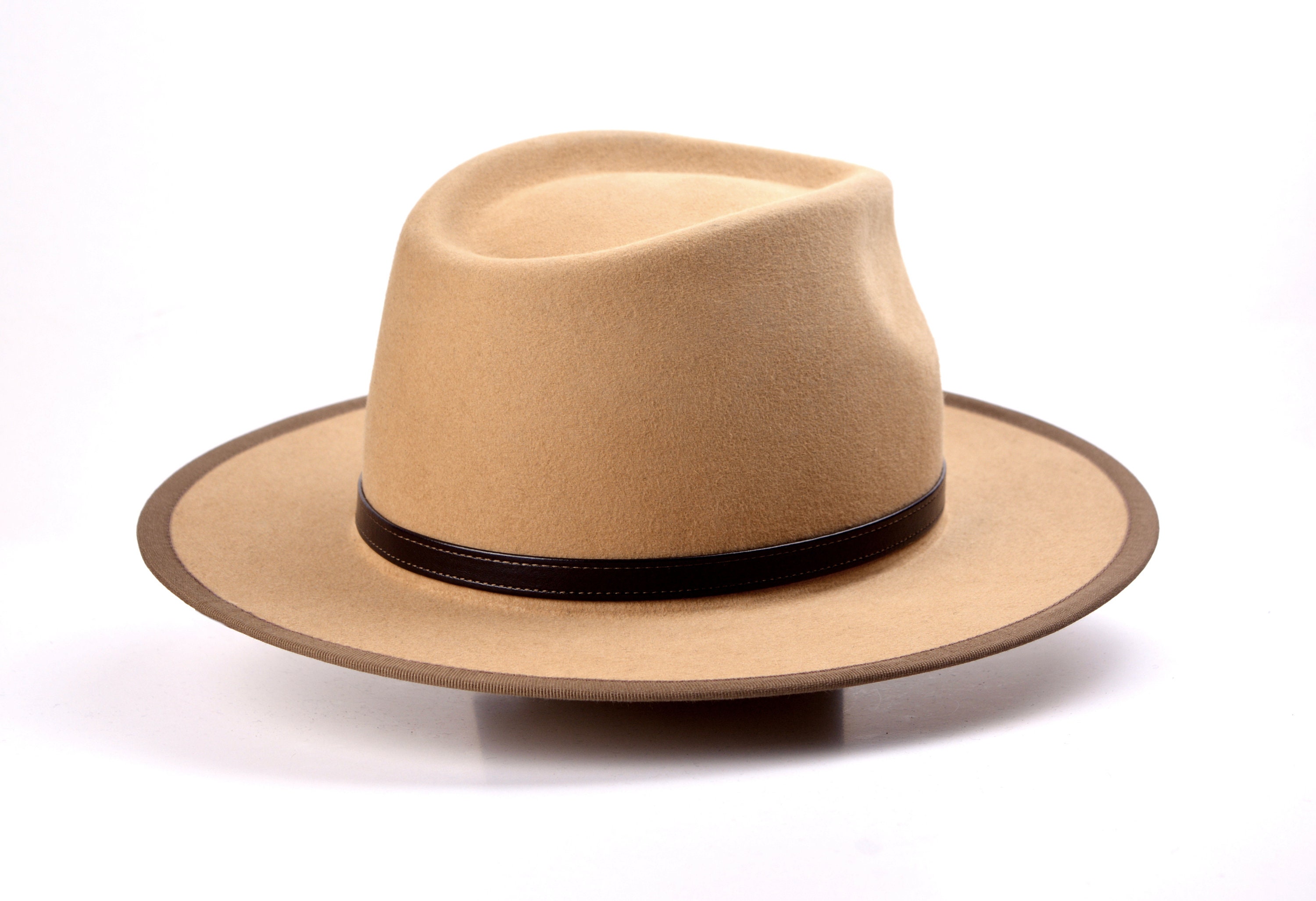 BENKO Light Camel Wide Brim Hat Men 