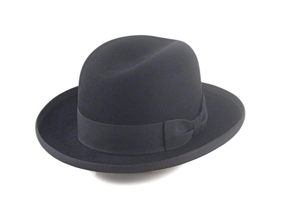Black Homburg Hat the SIGNATURE Handmade Fur Felt Classic