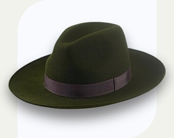 Loden Green Outback Fedora Hat | The Reconnoiter | Custom Fit Fur Felt