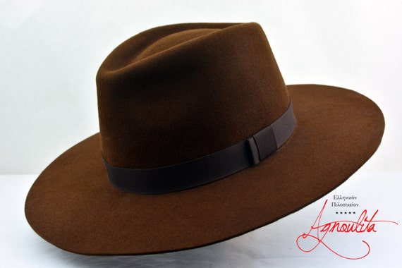brown wide brim hat