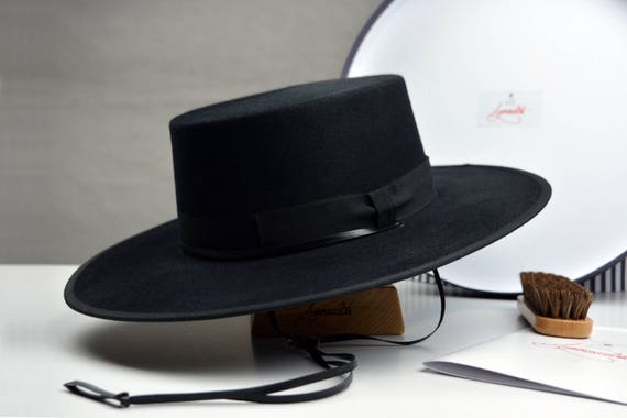 Bolero Hat the GAUCHO Black Fur Felt Flat Crown Wide Brim Hat Men Women  Western Hats -  Canada