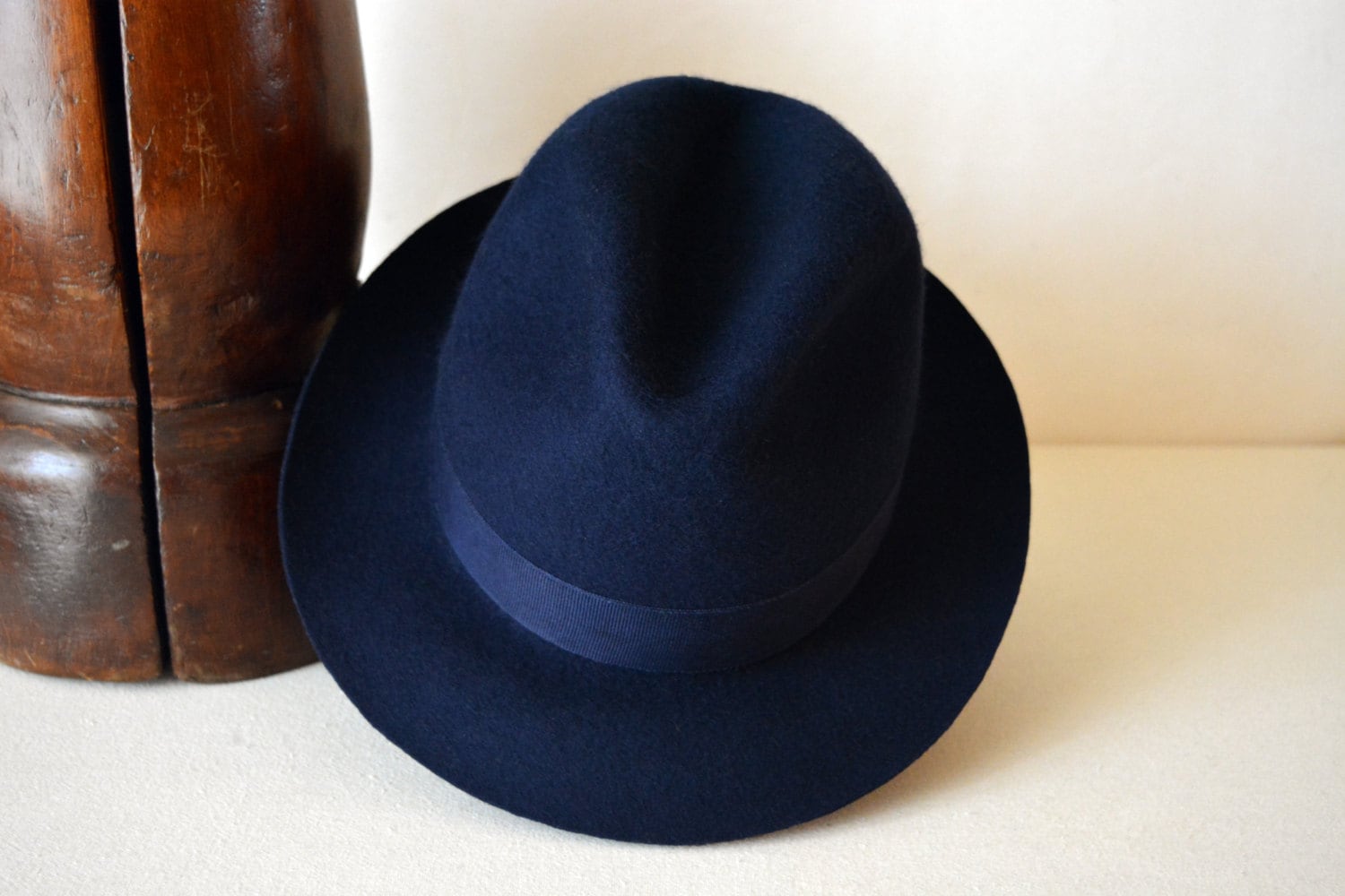 Blue rustic felt hat, Designer Collection