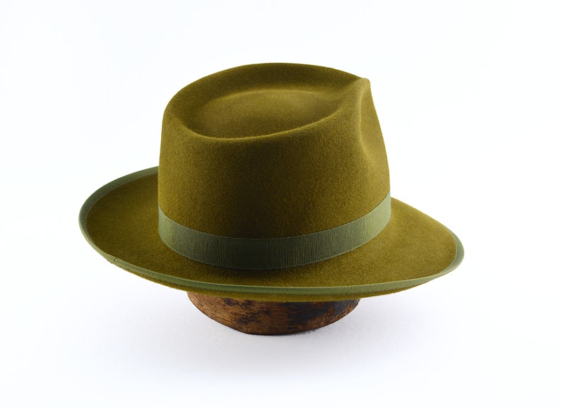 Fedora the BOXER Olive Green Fedora Hat for Men Mens Etsy