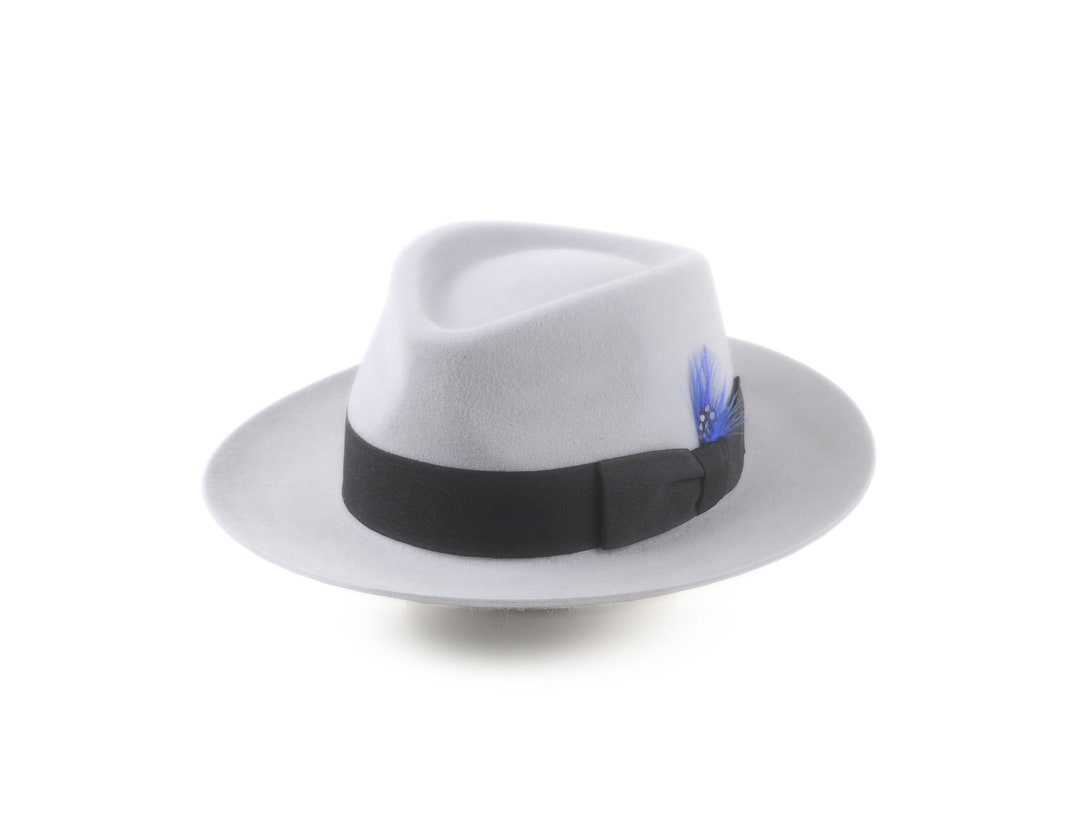 Fedora the HISPANO Light Grey Fedora Hat for Men Mens Fedora Hats Mens