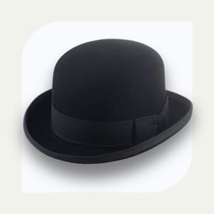 Czarny okrągły kapelusz Derby | The Ascot | Dopasowany filc z królika