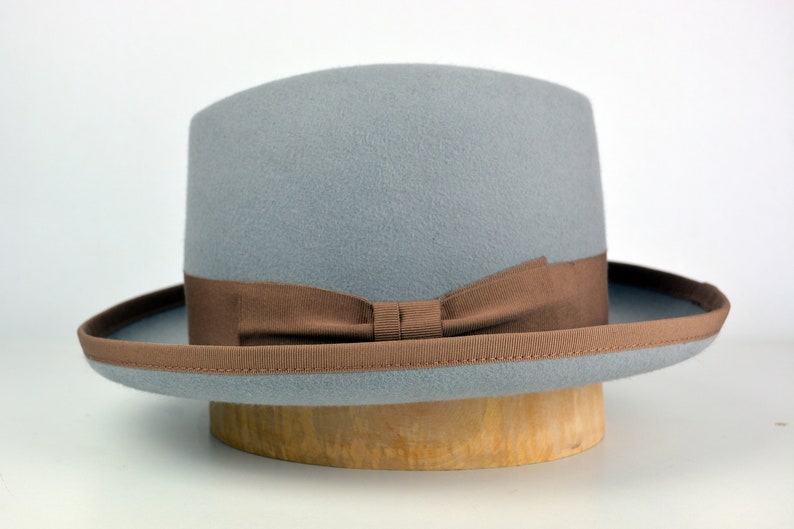 Homburg Hat the EARL Light Grey Fedora Hat for Men Mens Etsy