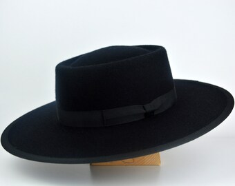Bolero Hat the HODGE Black Wool Felt 