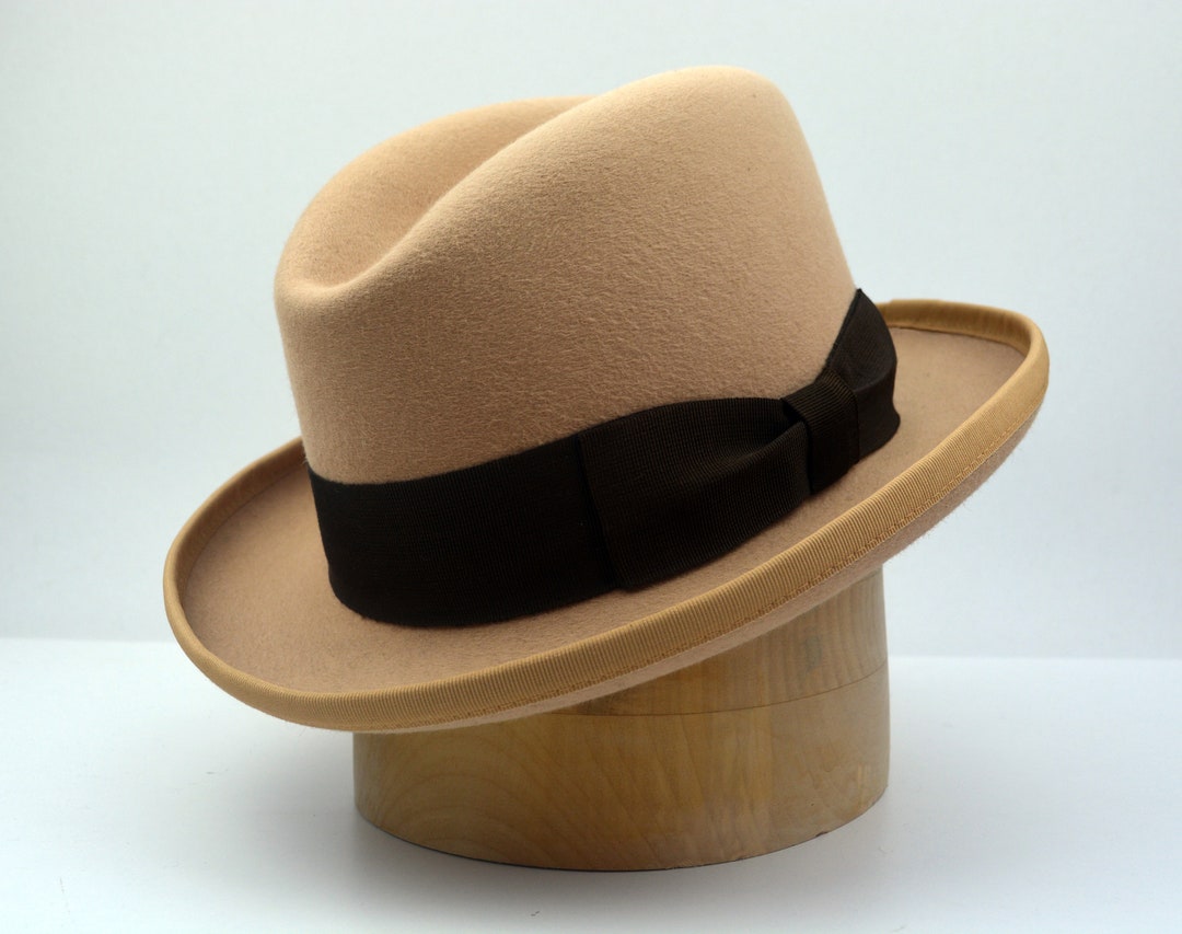 Homburg Hat the AMBASSADOR Light Camel Fedora Hat for Men Mens Fedora Hats  Mens Fur Felt Hat -  Denmark