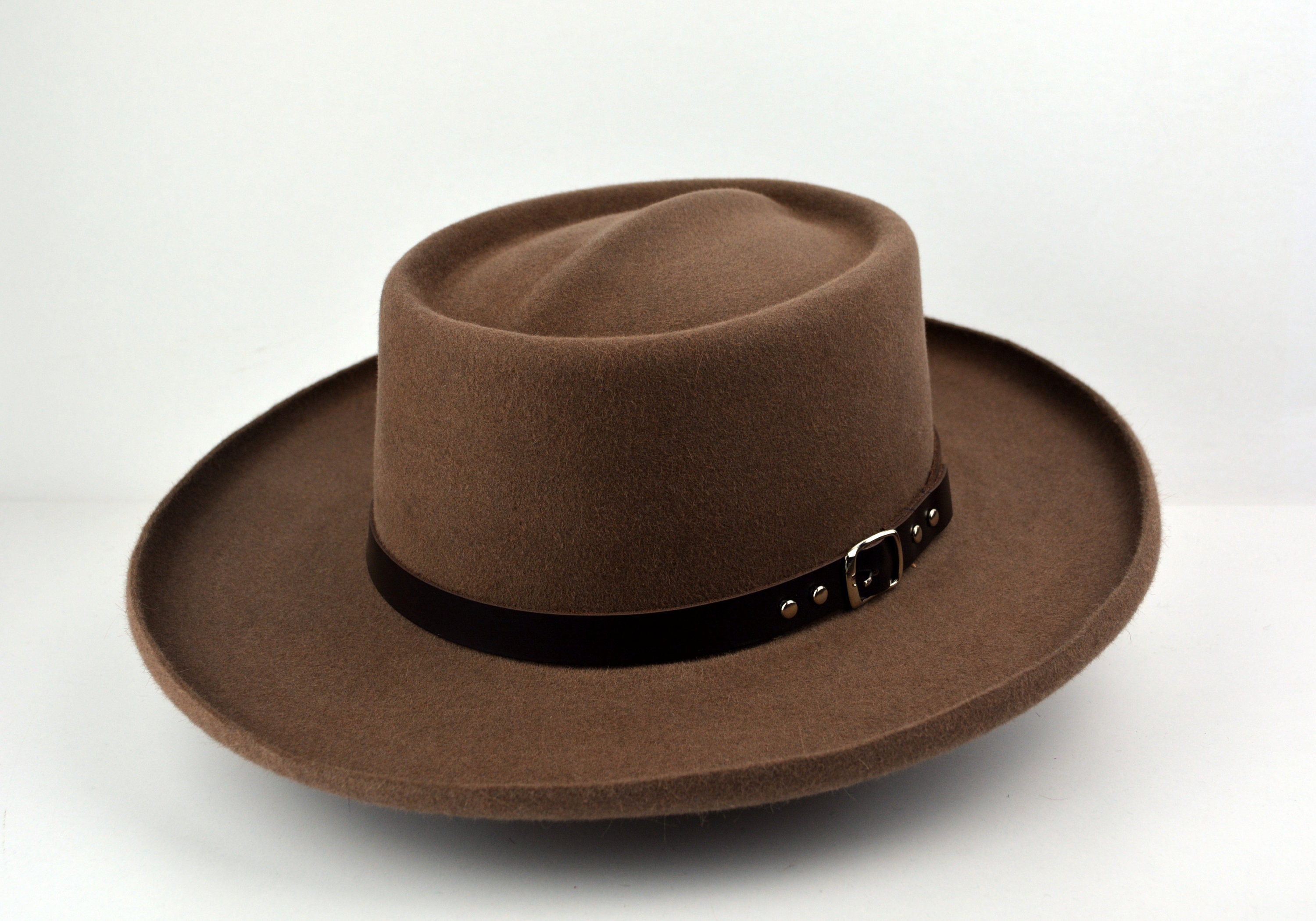 Gambler Hat | The Riverside | Taupe Fur Felt Wide Brim Hat Men Women | Fur Felt Western Hats