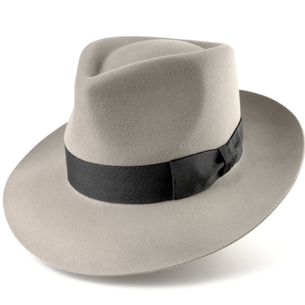 Fedora | The SOVEREIGN | Castor Beige Wide Brim Hat Men | Fedora Hat For Men | Mens Fur Felt Hat