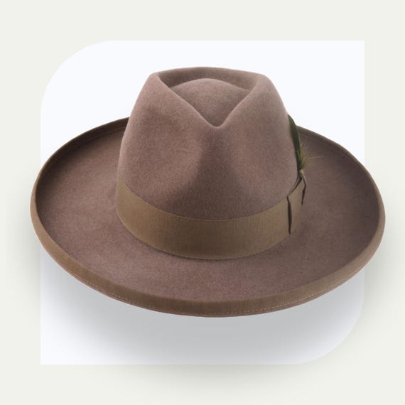 Dark Taupe Wide Brim Fedora Hat | the Franco | Johnny Depp  display picture 1