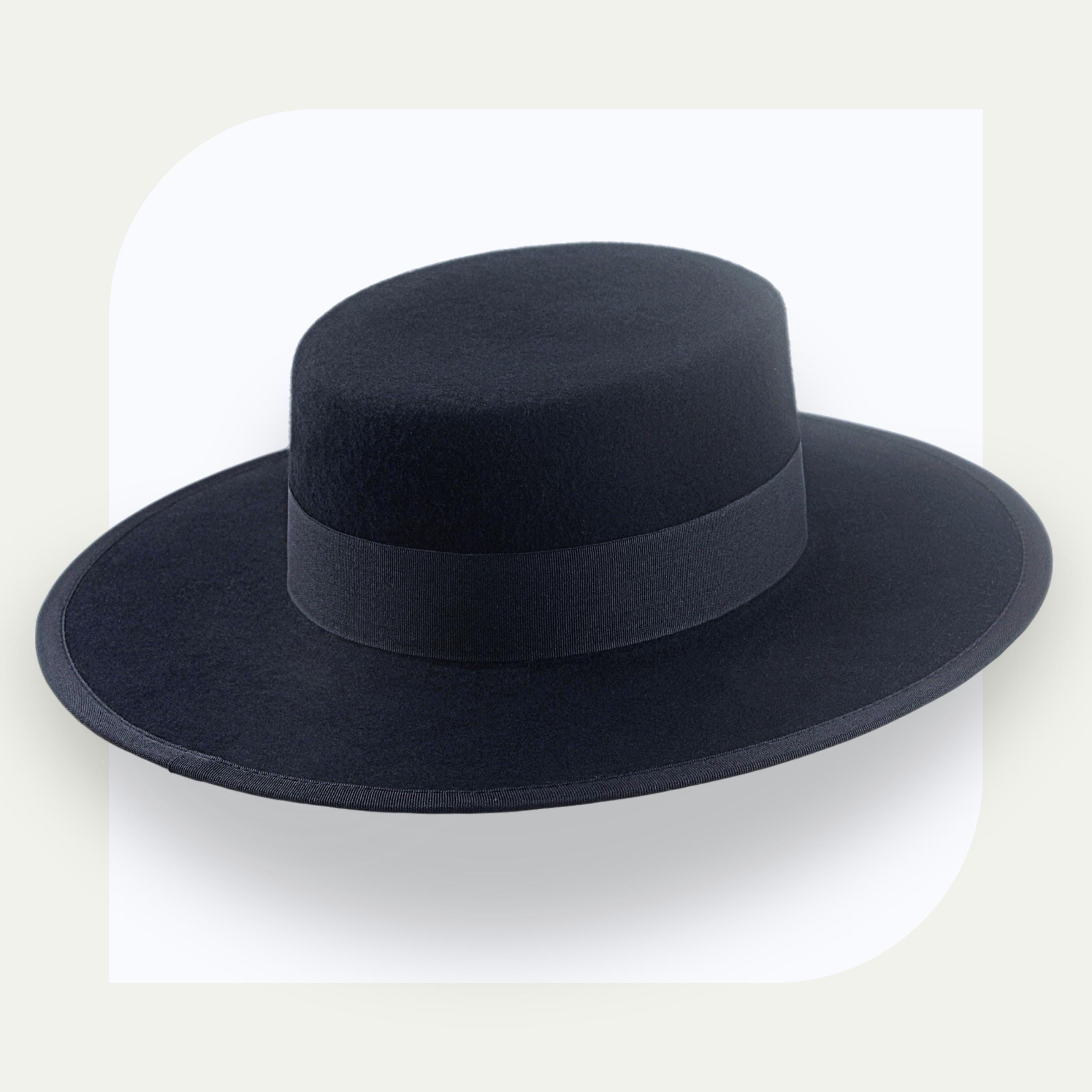 Black Flat Crown Cowboy Hat | the Bolero | Custom Fit Wool  display picture 3