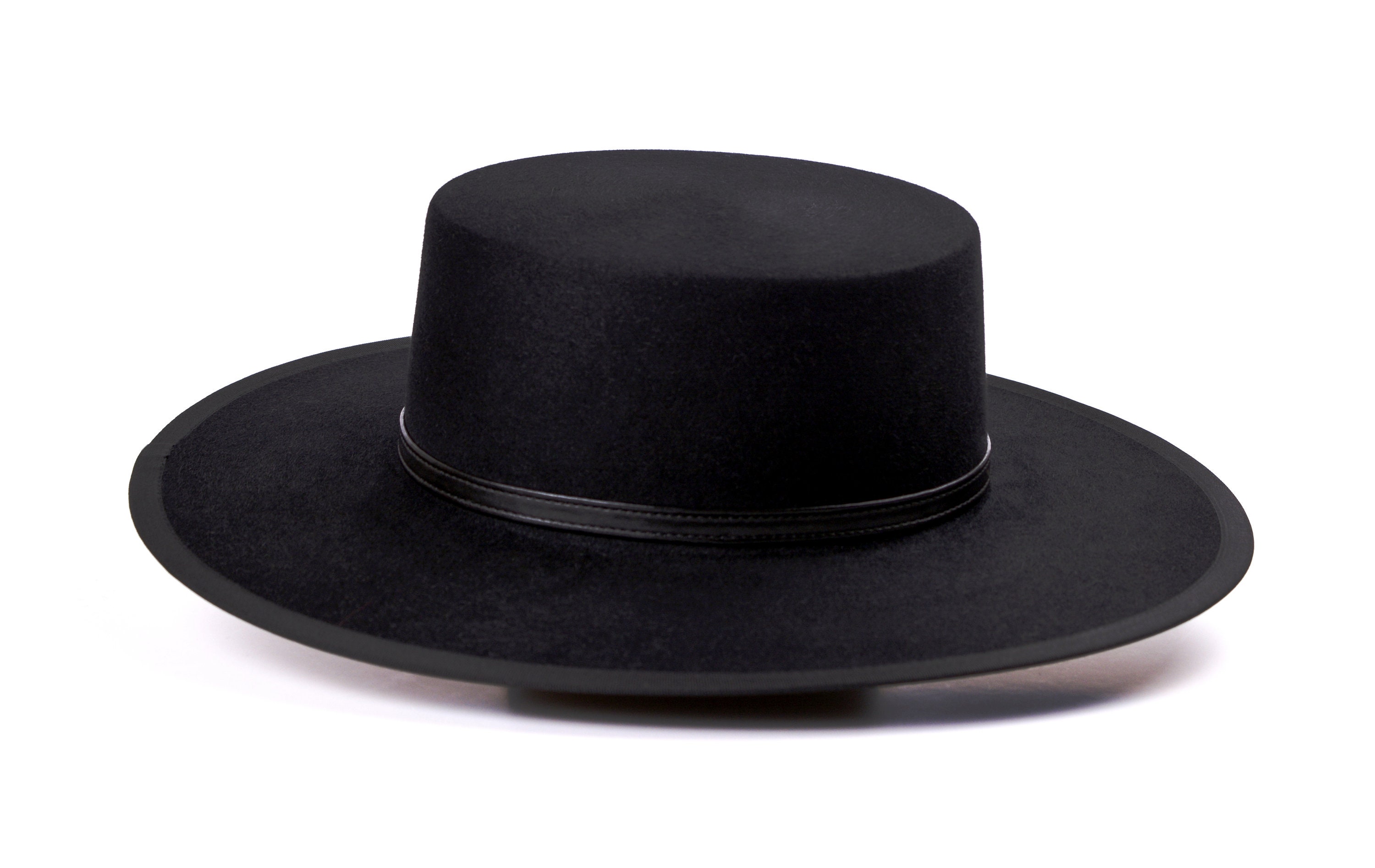 Bolero Hat the TYCOON Black Fur Felt Flat Crown Wide Brim Hat Men