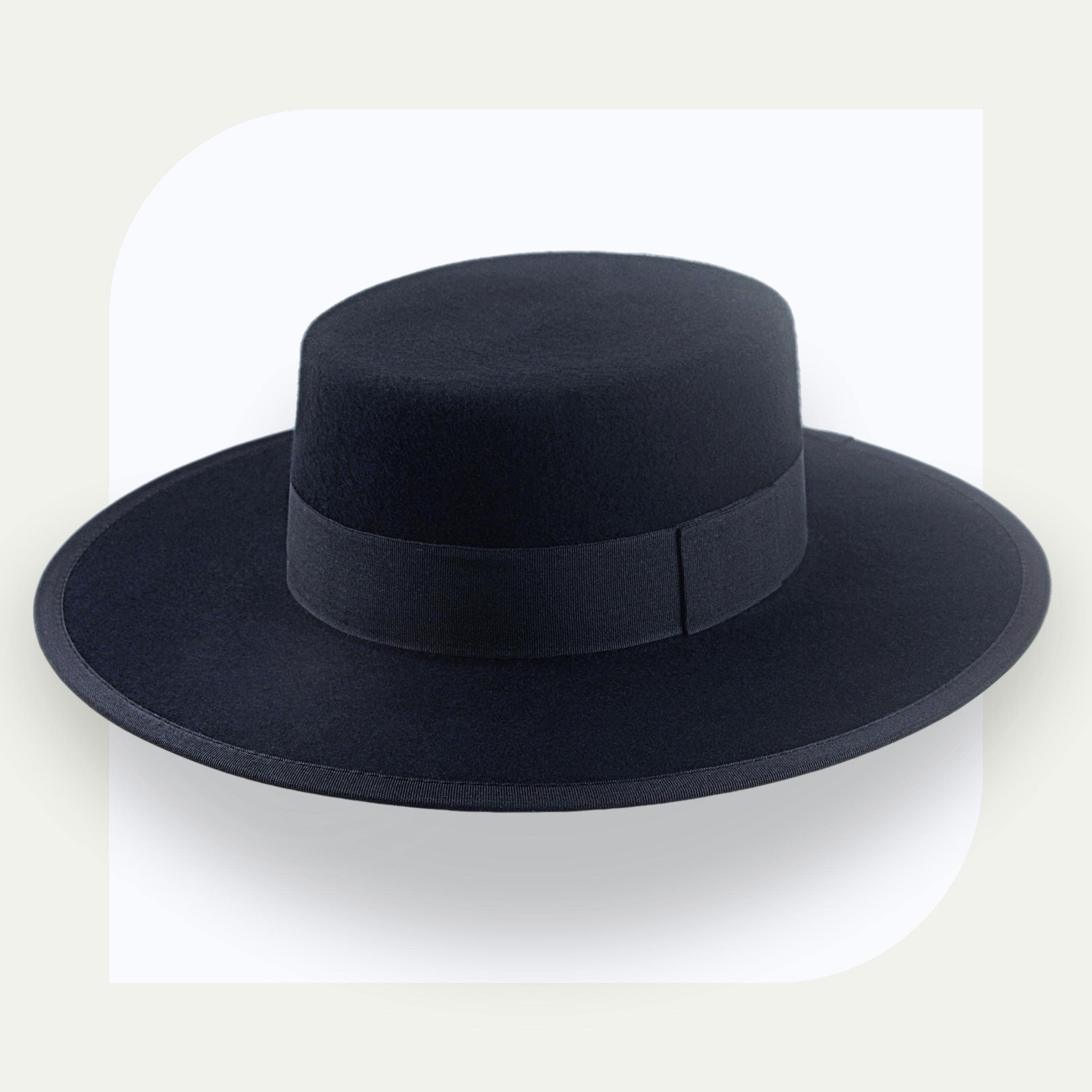 Black Flat Crown Cowboy Hat | the Bolero | Custom Fit Wool  display picture 1