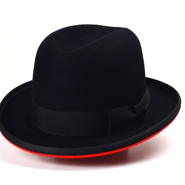 Homburg Hat | The ONYX | Double-Tone Fedora Hat For Men | Mens Fedora Hats | Mens Fur Felt Hat