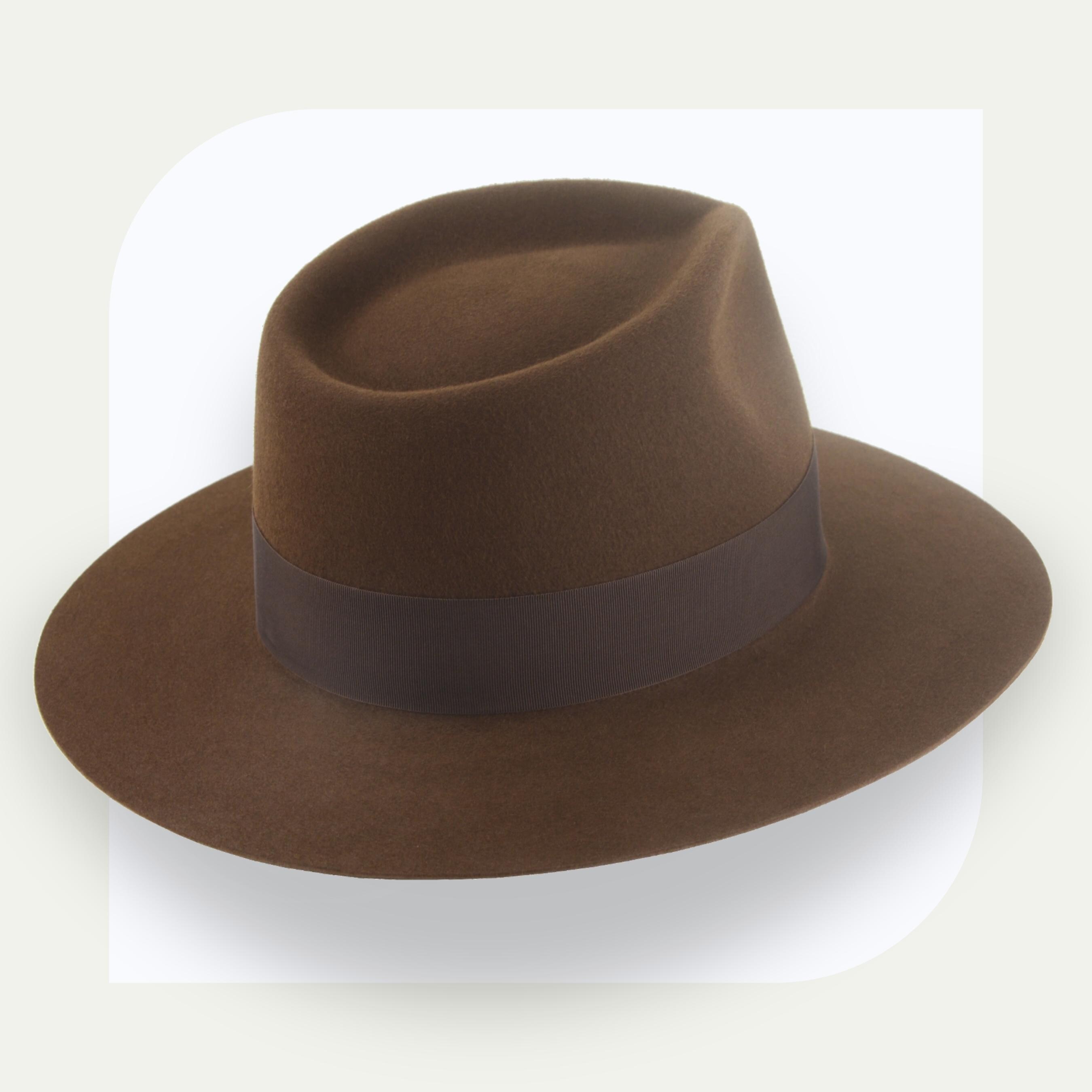 Brown Flat Brim Fedora Hat | the Discoverer | Custom Fit  display picture 1