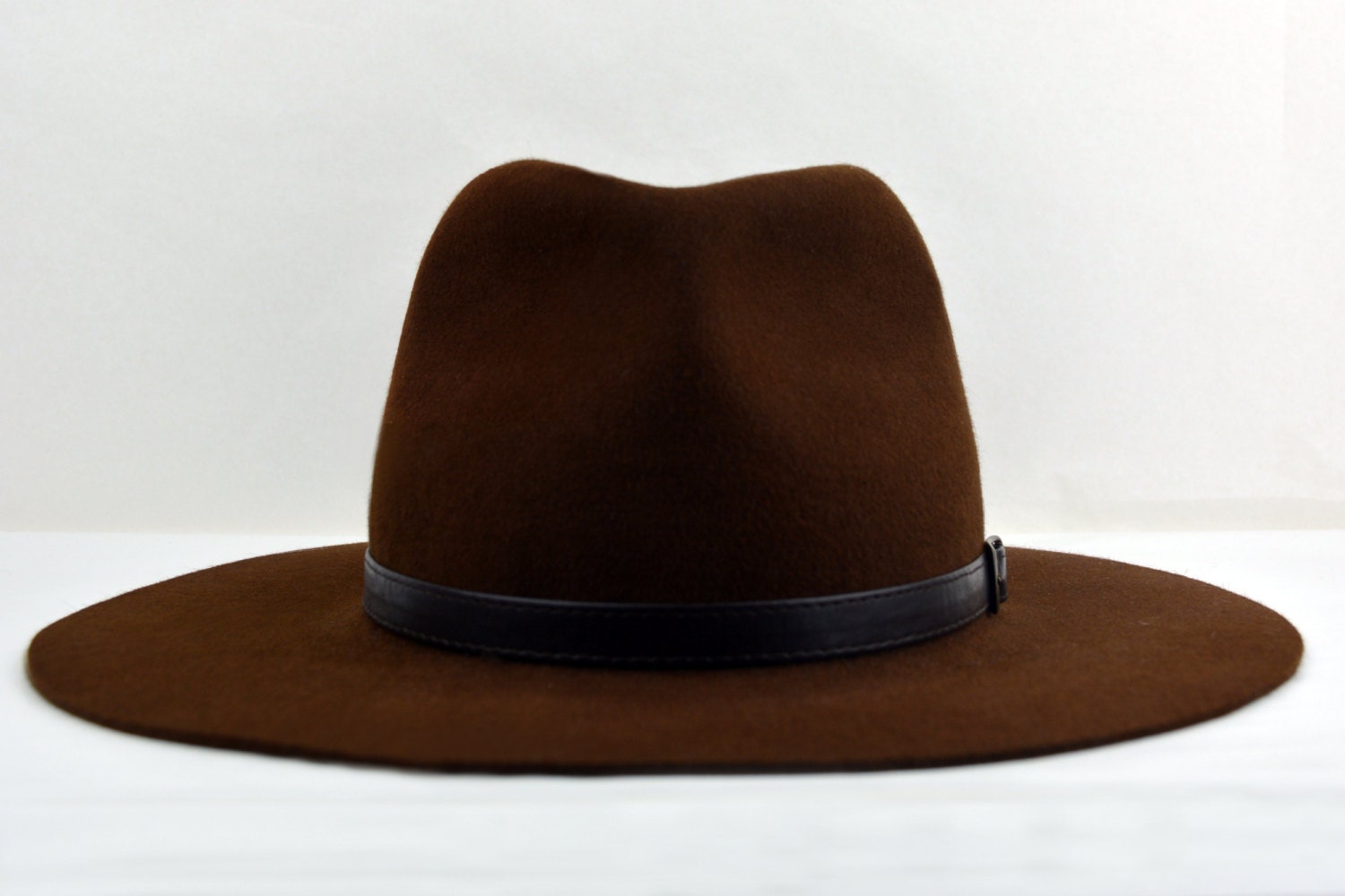 Wide Brim Fedora The EXPLORER Brown Wide Brim Fedora Hat Etsy