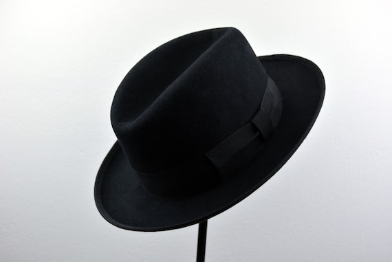 Homburg Sombrero / El SOMBRERO DE Fedora NEGRO / Sombrero Etsy México