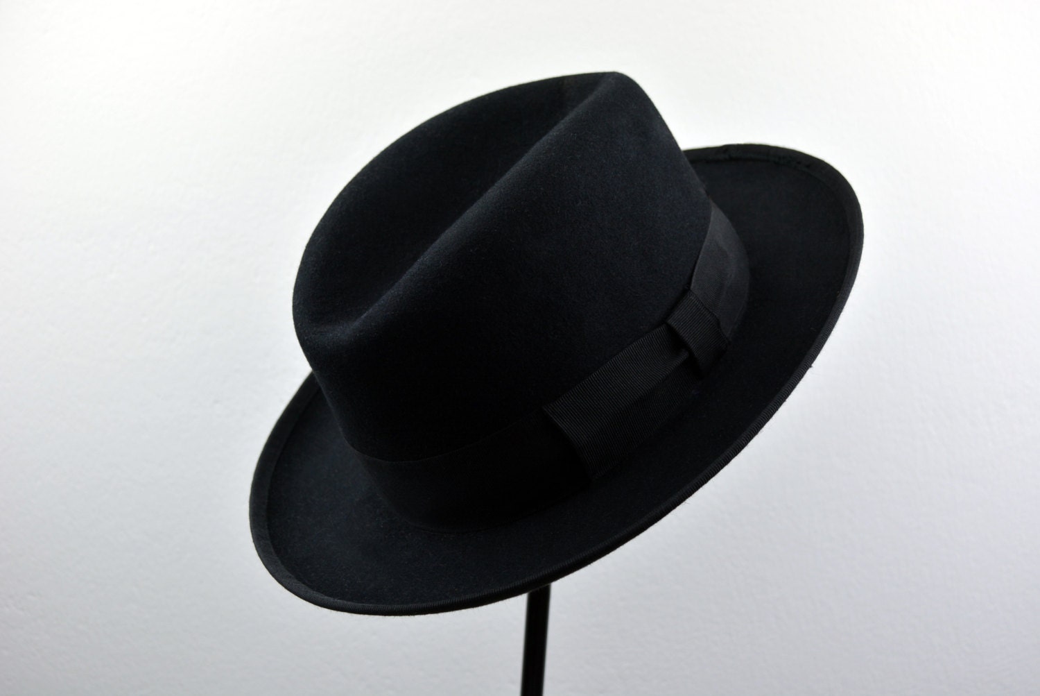 Homburg Hat the SIGNATURE Black Fedora 
