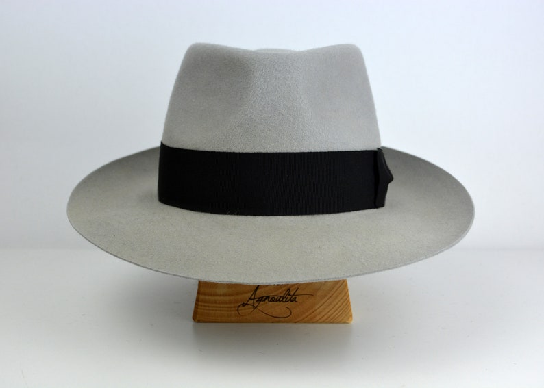 Fedora The HISPANO Light Grey Fedora Hat For Men Mens Etsy