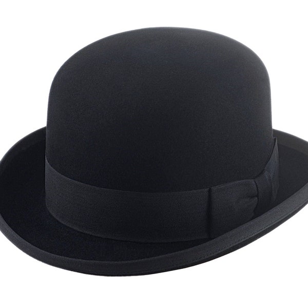 Black Bowler Hat | The ASCOT | Derby Hat | Formal Dress Accessories for Men