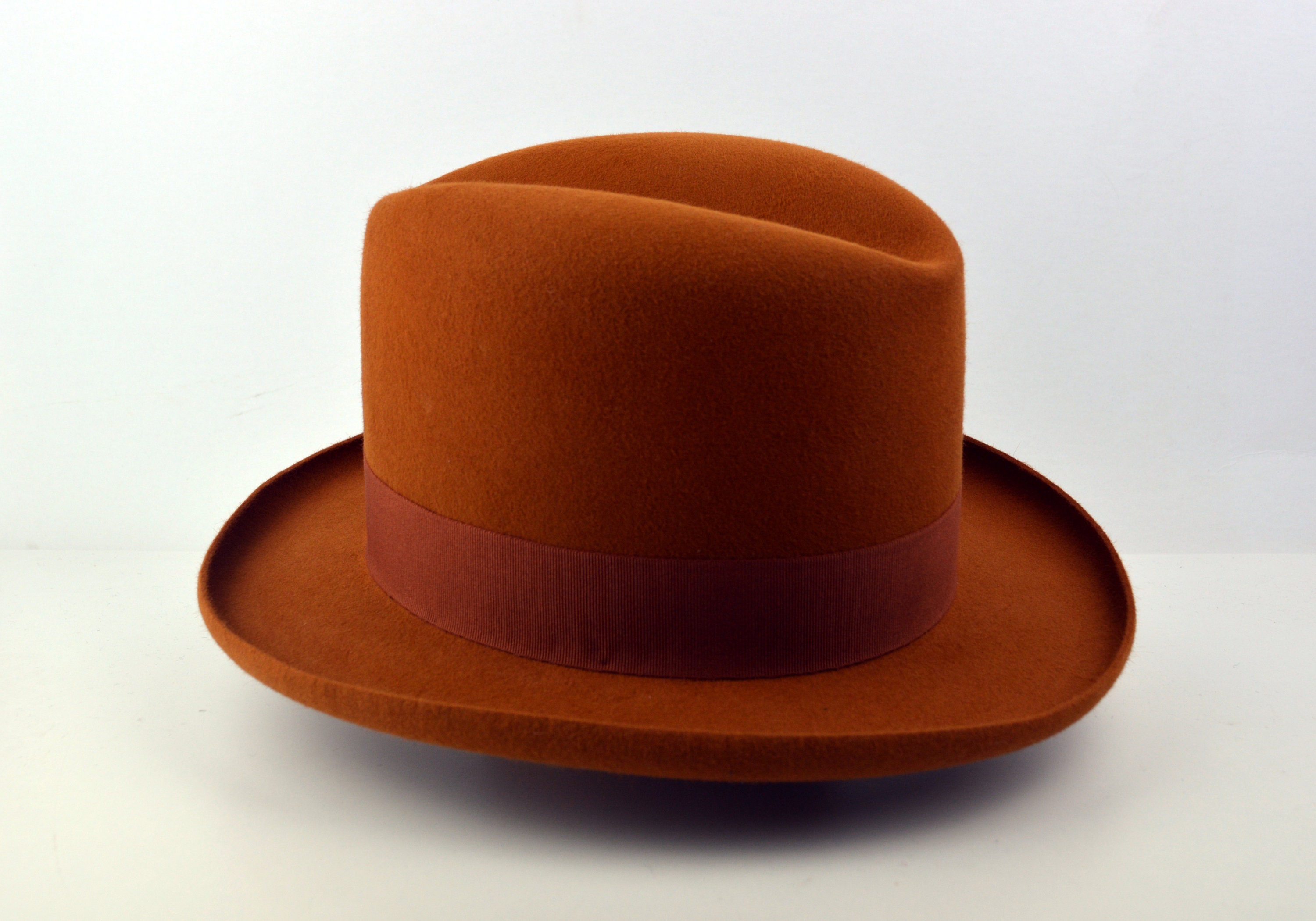 DERRINGER Burnt Orange Fedora Hat 