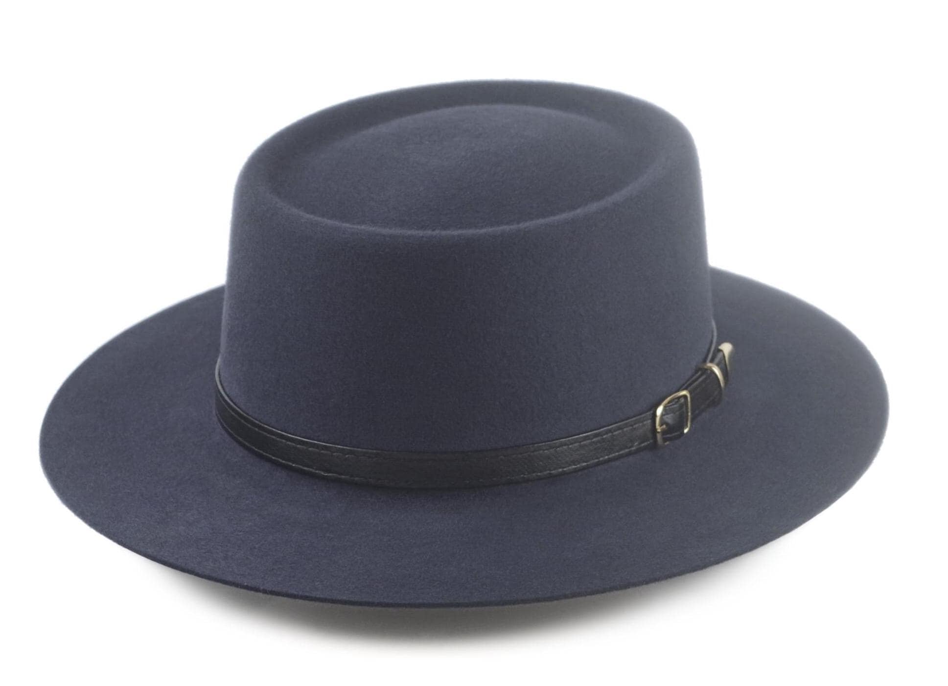 Chapéu Western Cinza Escuro - The VOODOO | Bolero de Feltro de Pele Feito à Mão | Estilo Cowboy Unissex
