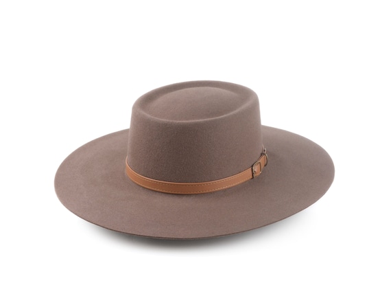 Wide Brim Fedora the CROWN Brown Wide Brim Hat Men Women Fur Felt