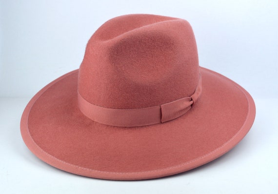 Old-rose Wide Brim Fedora for Women the ROMAN Women's - Etsy