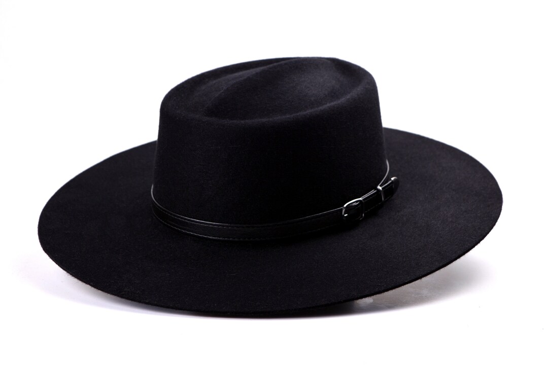 Bolero Hat the GAMBLER Black Wide Brim Hat Men Women Fur - Etsy