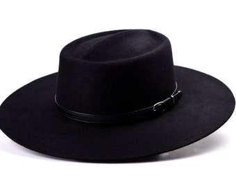 Bolero Hat | The GAMBLER | Black Wide Brim Hat Men Women | Fur Felt Western hats