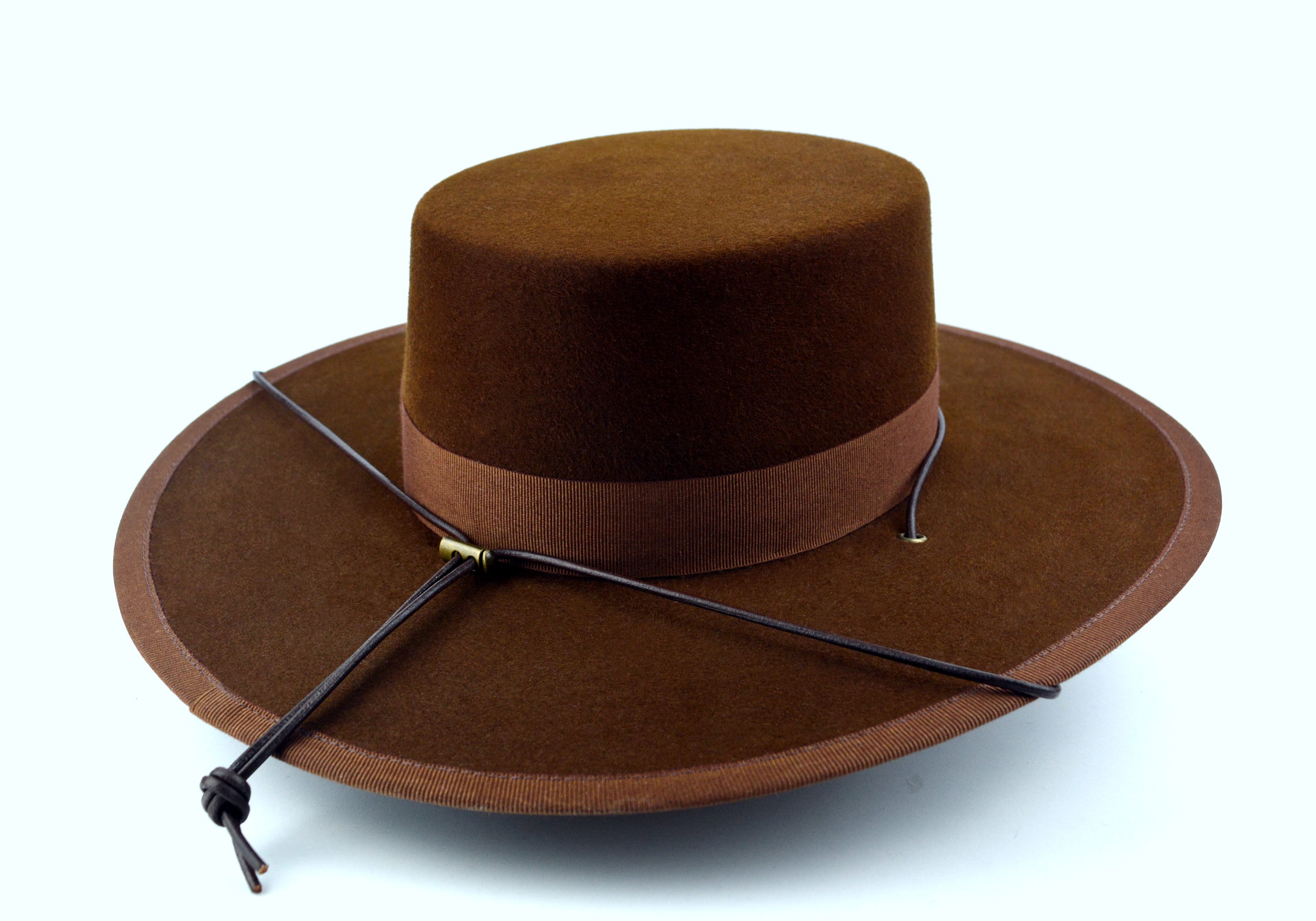 Bolero Hat | The Gaucho | Brown Fur Felt Flat Crown Wide Brim Hat Men Women | Western Hats