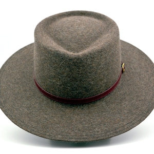 Bolero Hat | The AMADEUS | Brown Fur Felt Wide Brim Bolero Hat | Fashion Accessories | Big Head Attire | Gifts For Men or Women
