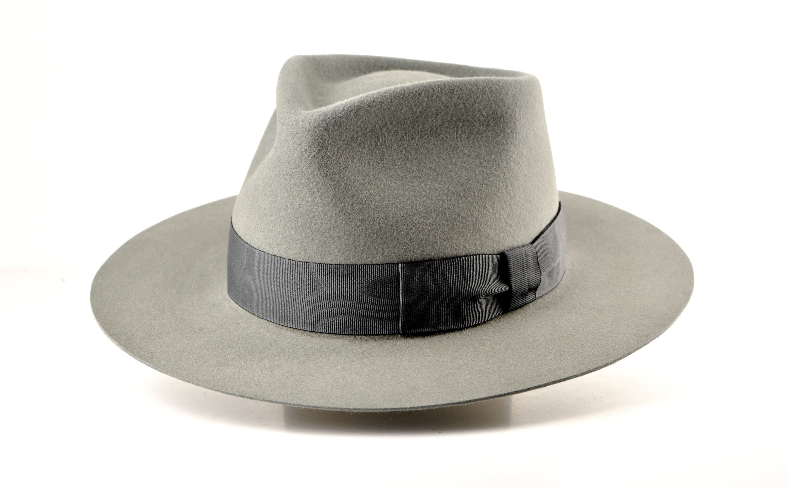 Wide Brim Fedora | The Dali | Grey Wide Brim Hat Men Women | Fur Felt Hat for Women Men | Fedora Hat