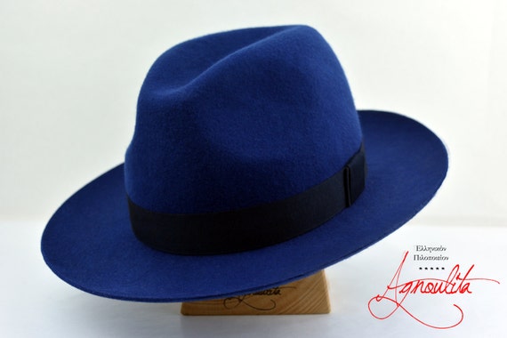 Fedora the WESTWORLD Deep Blue Wide Brim Hat Men Fedora Hat for Men Mens  Felt Hat -  Canada