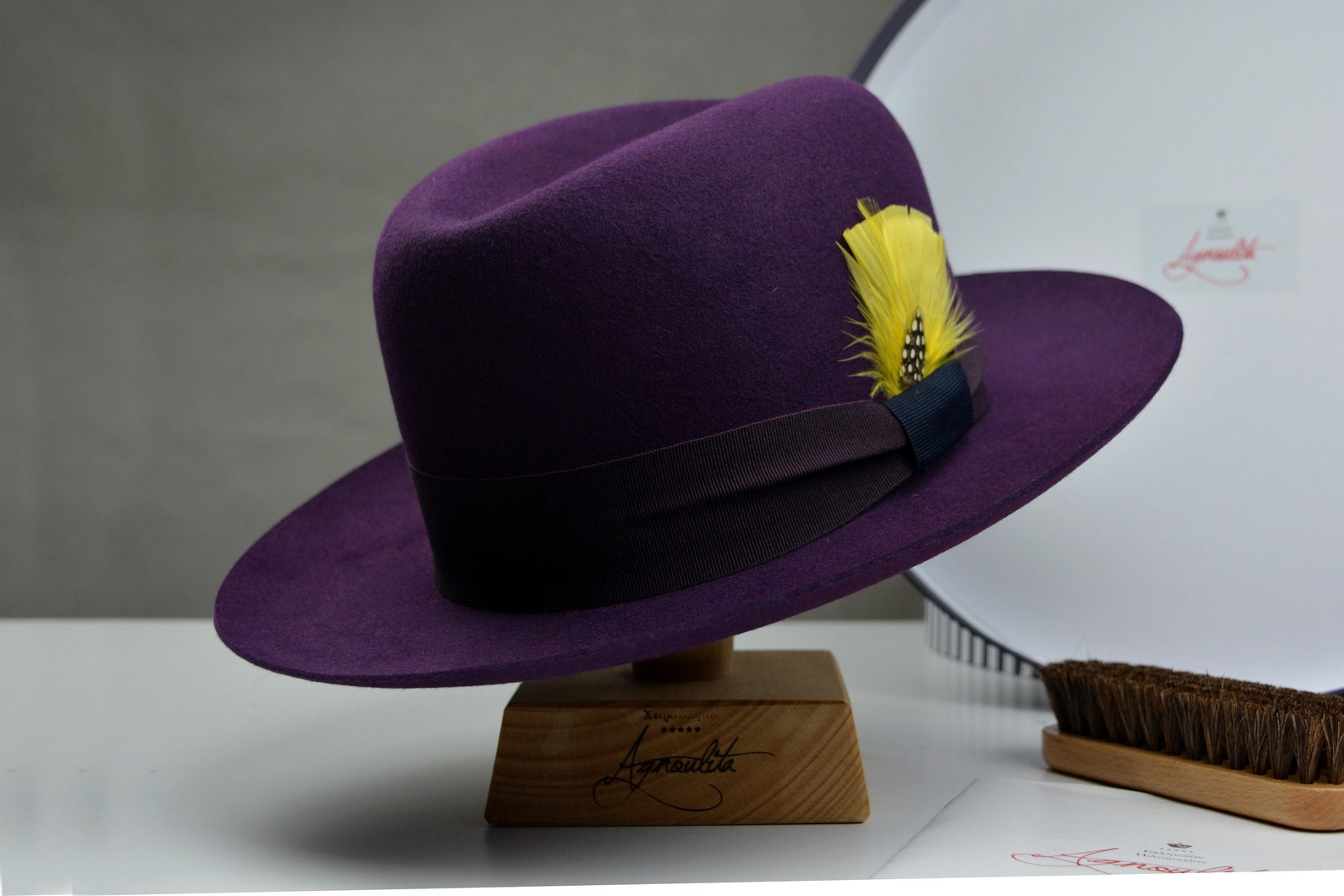 Wide Brim Fedora The TOBIN Violet Purple Wide Brim Hat Men Etsy