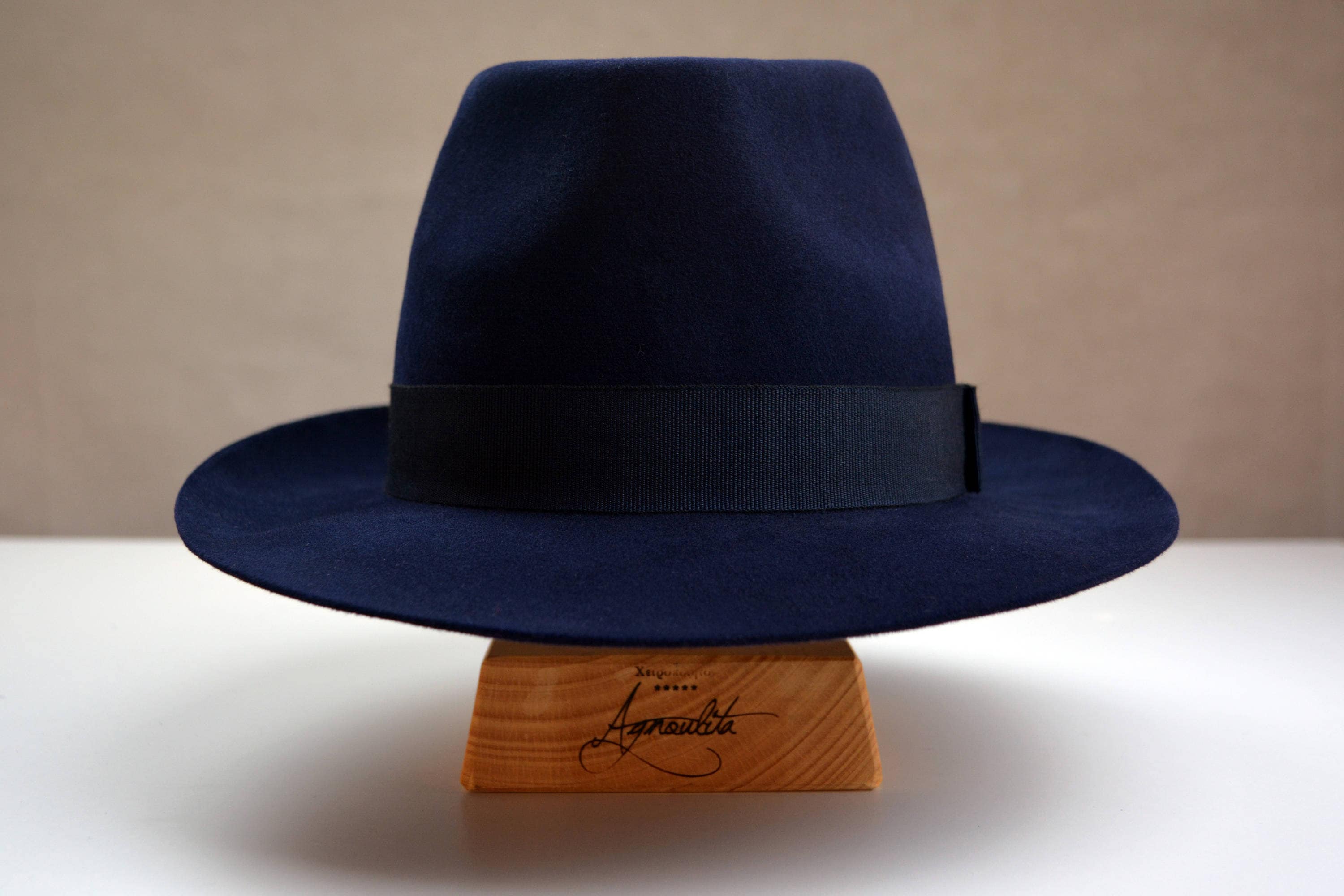 Fedora The DOYEN Navy Blue Fedora Hat For Men Mens Etsy