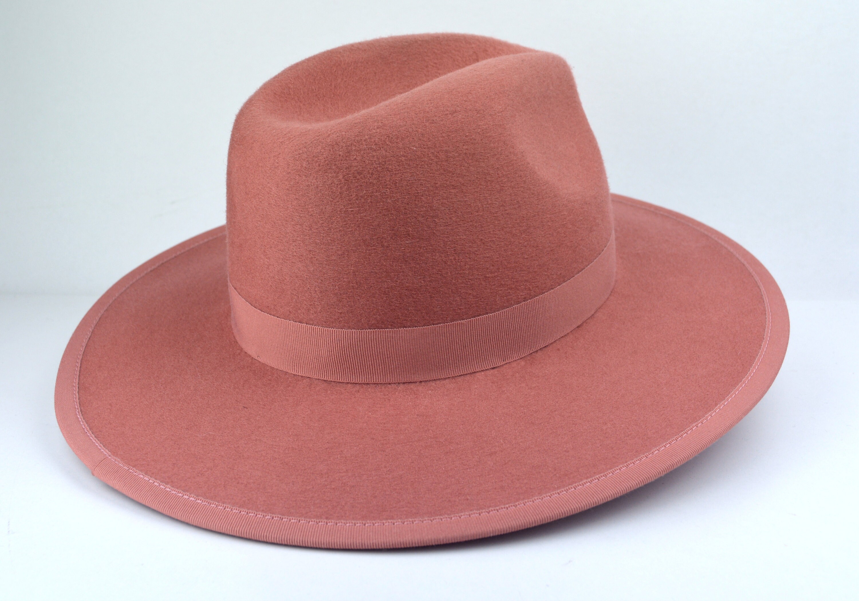 ROMAN Old-rose Wide Brim Hat 