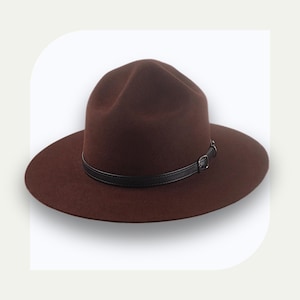Oxblood Wide Brim Campaign Hat | The Lemon Squeezer | Custom Fit Rabbit Felt