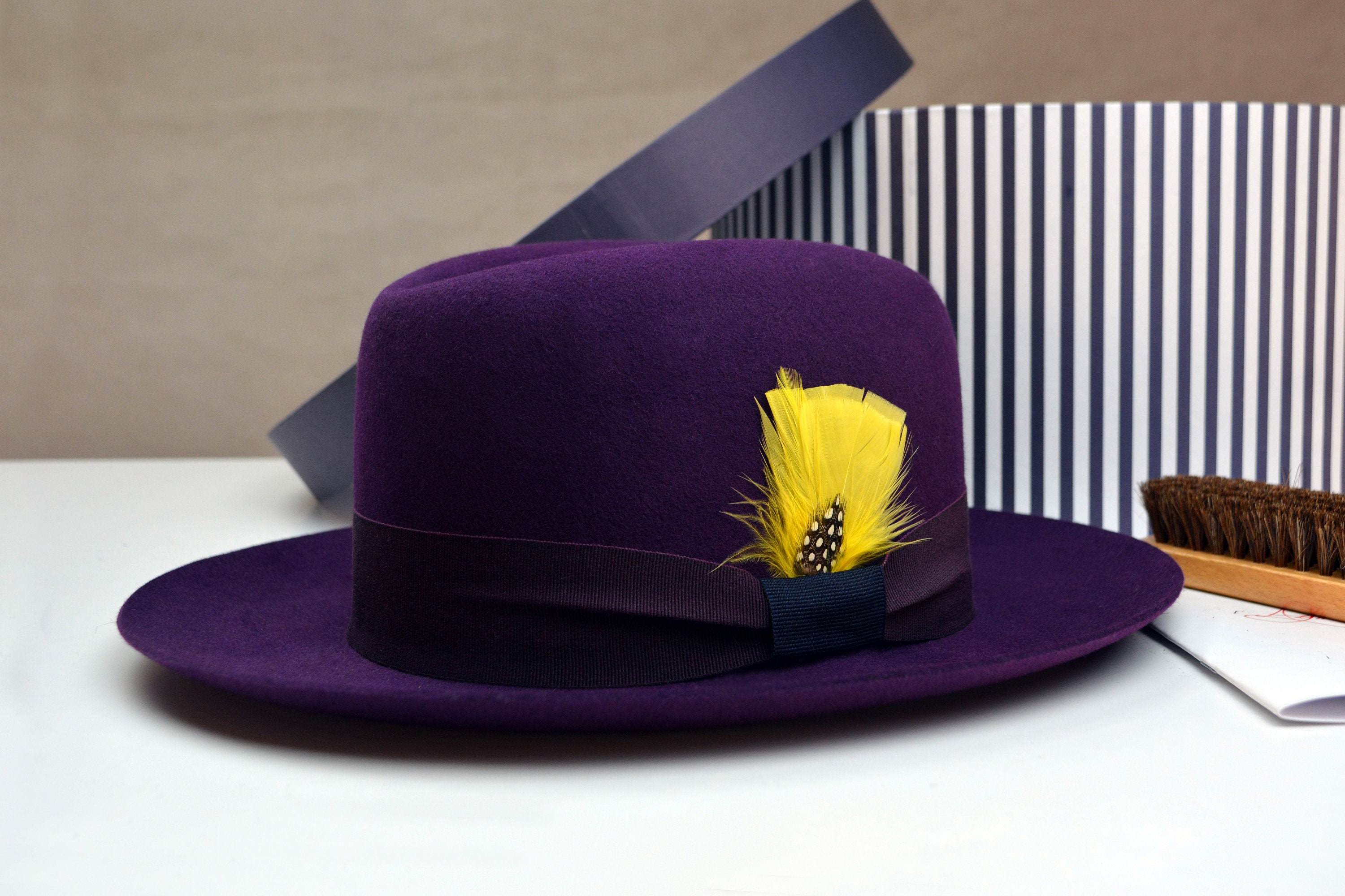 TOBIN Violet Purple Wide Brim Hat Men 